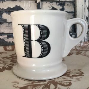 Anthropologie “B” Initial Coffee mug shave style